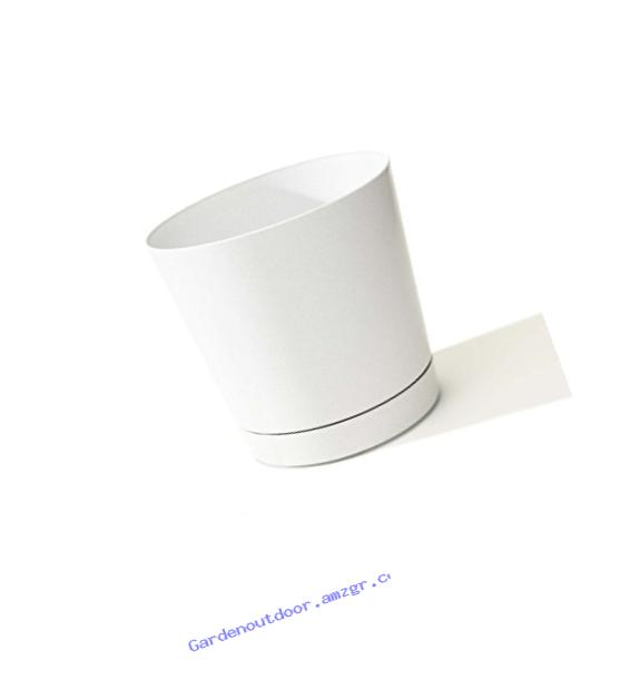 Novelty 10082 Full Depth Round Cylinder Pot, White, 8-Inch