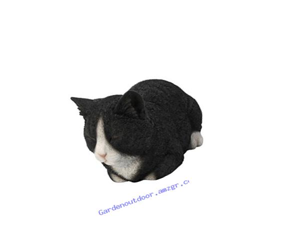 Hi-Line Gift Ltd Sleeping Cat Statue, Black/White