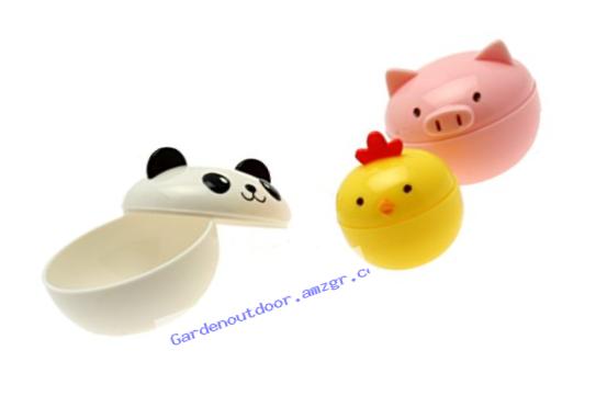 Kotobuki Mini Condiment Containers for Bento Box, Panda, Piggy and Chick