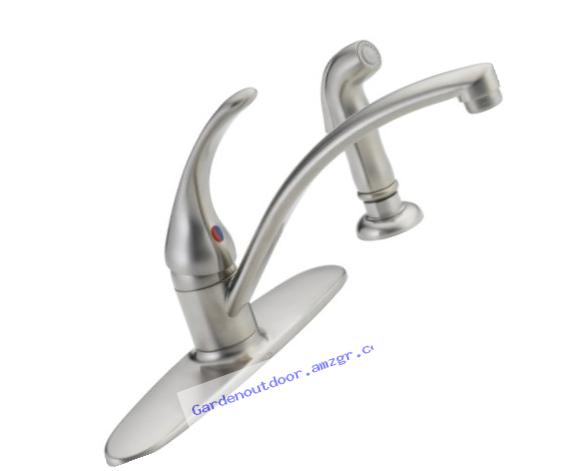 Delta Faucet B4410LF-SS Foundations Core-B Single Handle Kitchen Faucet with Spray, Stainless