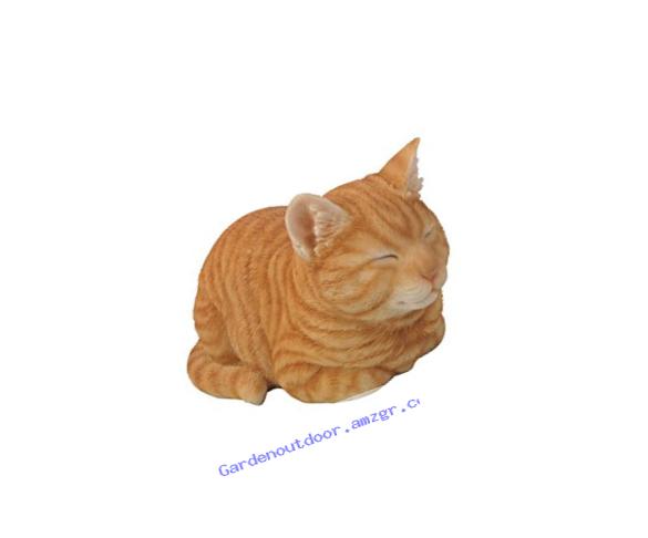 Hi-Line Gift Ltd Tabby Sleeping Cat Statue, Orange