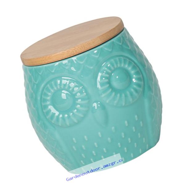 Now Designs Small Owl Canister, Turquoise