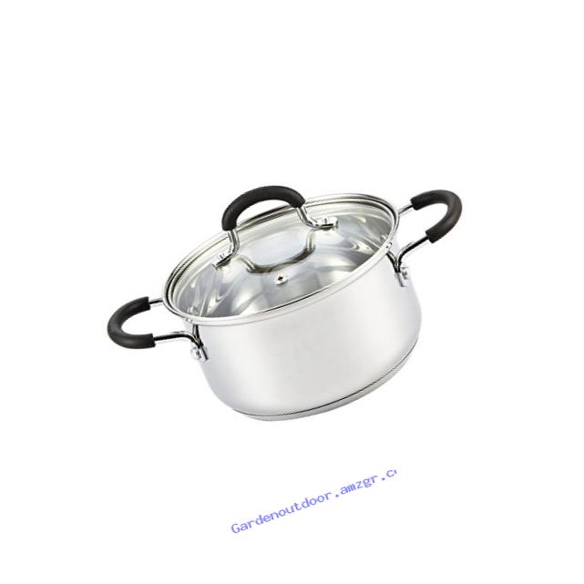 Cook N Home Stainless Steel Cookware 3 Quart Sauce Pot with Lid