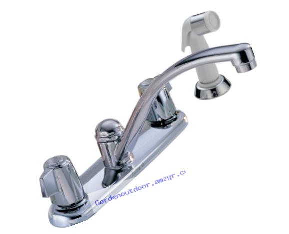 Delta 2400LF Classic Two Handle Kitchen Faucet with Spray, Chrome
