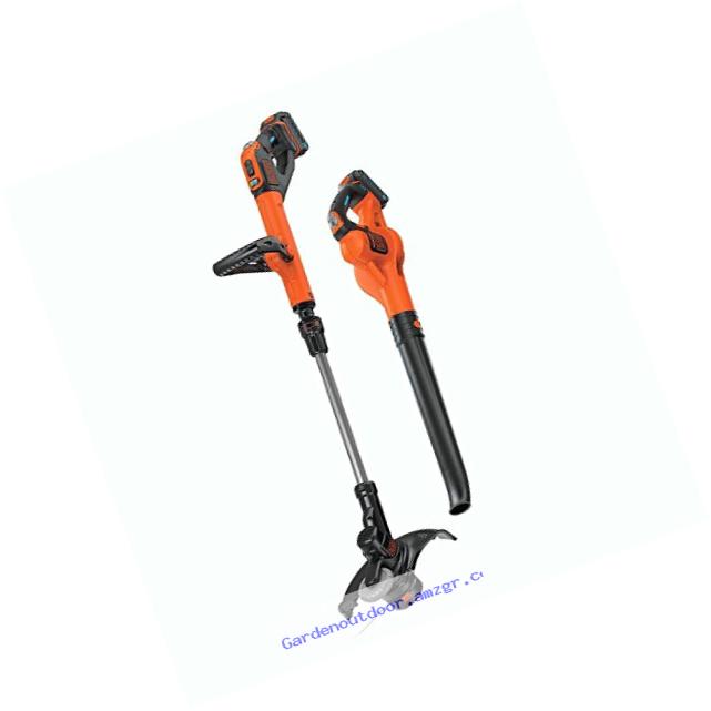 BLACK+DECKER LCC520BT 20V SMARTECH Max Easy Feed String Trimmer and Power Boost Sweeper Combo Kit