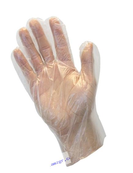 The Safety Zone GDPE-MD-E-100  Powder Free Polyethylene Gloves, Embossed Grip, High Density, Latex Free, Medium, Clear (Pack of 100)