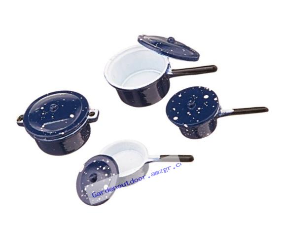 Timeless Miniatures-Blue Pots & Lids 4/Pkg