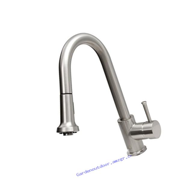 VIGO Harrison Single Handle Pull-Down Spray Kitchen Faucet, Stainless Steel
