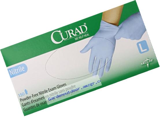 Curad Powder-Free Nitrile, Large, 150 Count