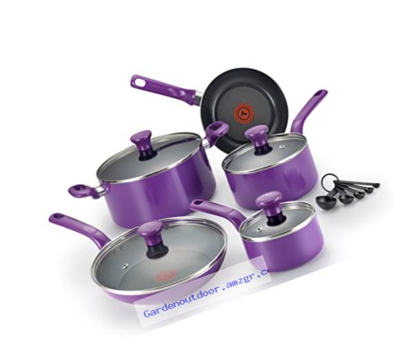 T-fal C511SE Excite Nonstick Thermo-Spot Dishwasher Safe Oven Safe PFOA Free Cookware Set, 14-Piece, Purple