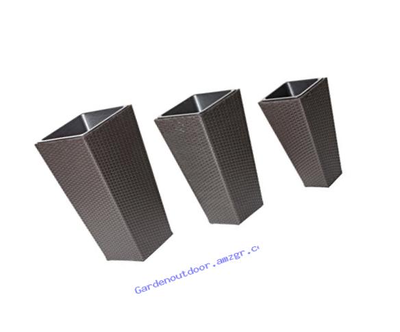 Pangea Home Violet Planters (Set of 3), Brown