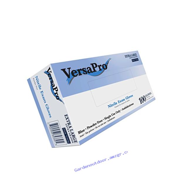 VersaPro T101XL Nitrile Exam Glove, Non-Latex, Powder Free, X-Large (Pack of 100)