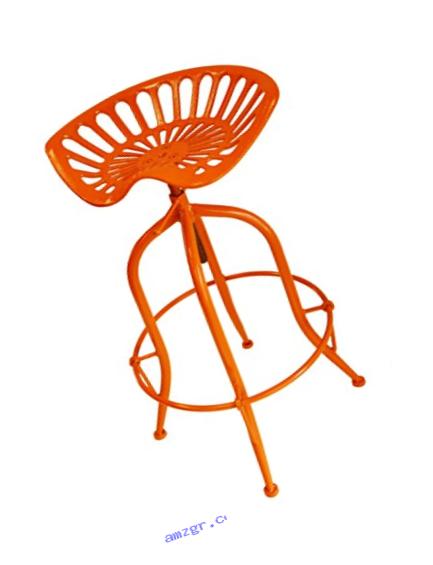 NACH Vintage Style Adjustable Tractor Seat Bar Stool with Circle Base Foot Rest , 19.5x14.5x26-33