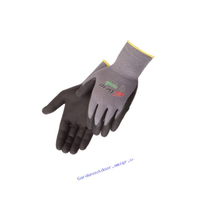 Liberty G-Grip Nitrile Micro-Foam Palm Coated Seamless Knit Glove with 13-Gauge Gray Nylon Shell, Large, Black (Pack of 12)