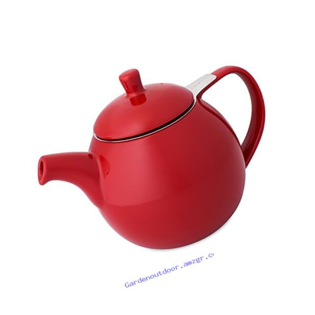 FORLIFE Curve 24-Ounce Teapot with Infuser, Red