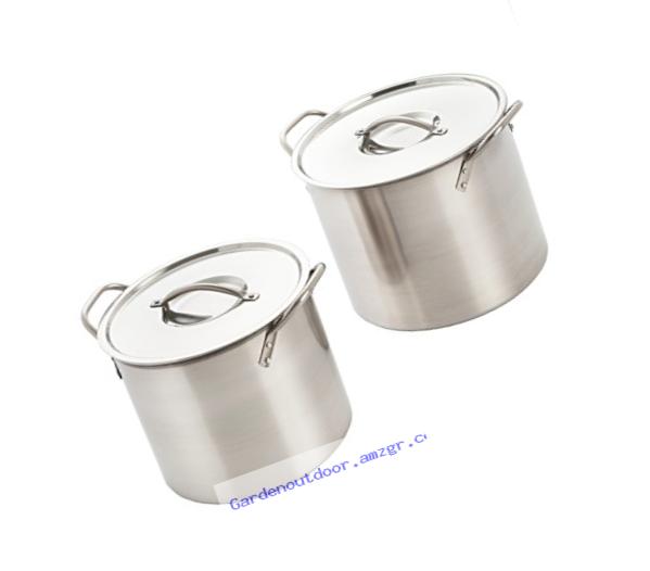 Excelsteel Set Of 2 Stainless Steel Stockpot With Lids
