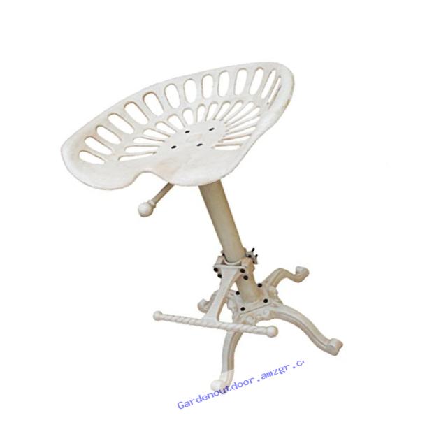 NACH JS-93-800AW Adjustable Tractor Seat Stool, Antique White