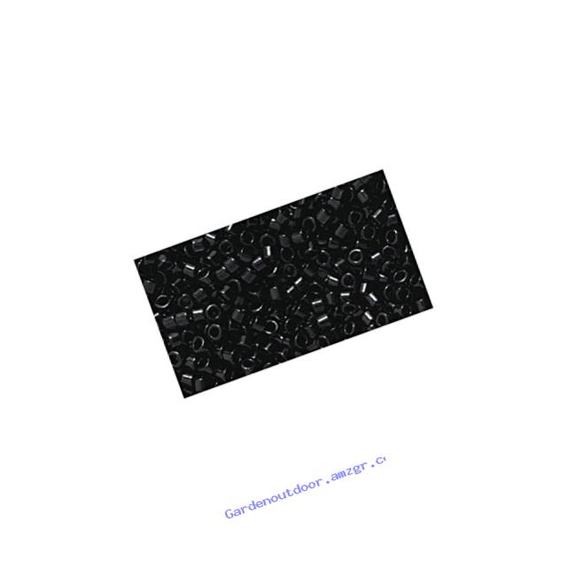 Miyuki Delica Seed Bead 11/0 DB010, Opaque Black, 9-Gram/Pack