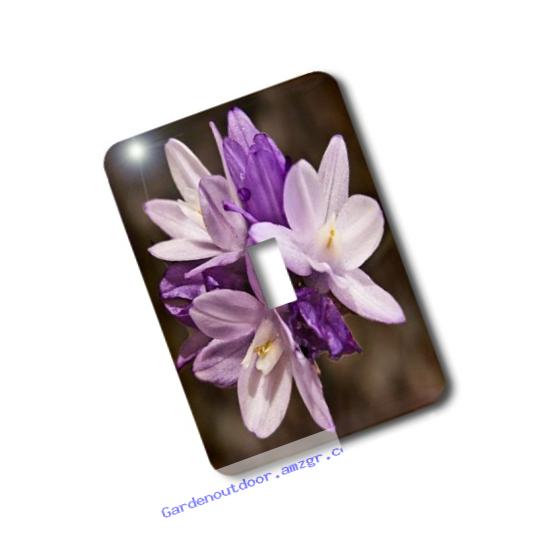 3dRose LLC lsp_32339_1 Decorative Colorful Garden Botanic Classic Plant Purple Flower Single Toggle Switch