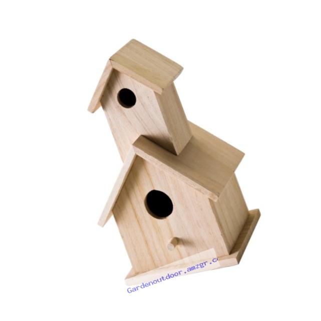 Plaid Wood Surface Crafting Birdhouse, 12741 Story
