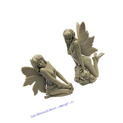 Design Toscano The Enchanted Garden Fairies Sculptures - Set of Two
