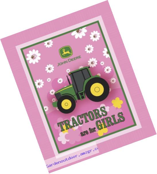 John Deere Tractors are for Girls No Sew Fleece Throw Kit, Pink