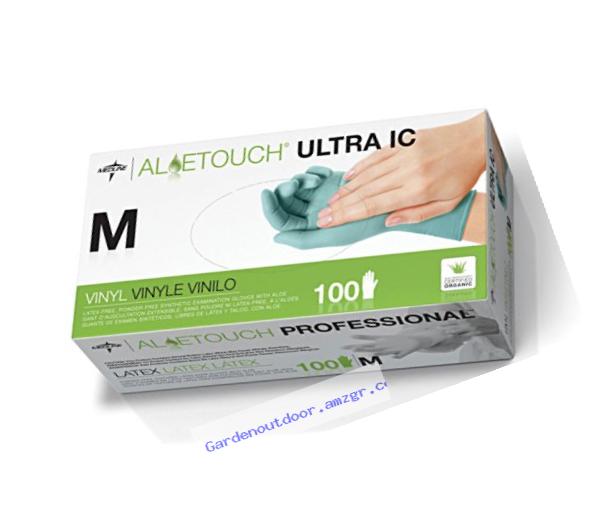 Medline Aloetouch Ultra IC Powder-Free Latex-Free Synthetic Exam Gloves, Small, 100 Count