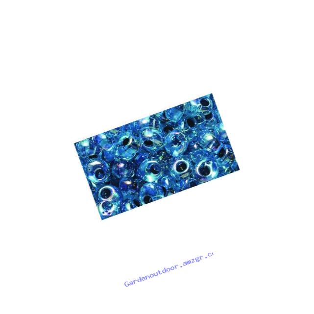 Shipwreck Beads Miyuki Seed Bead, Drop Magatama Topaz Lined Aqua Aurora Borealis, 4mm