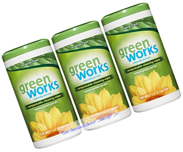 Green Works Compostable Cleaning Wipes, Original Fresh, 186 Count