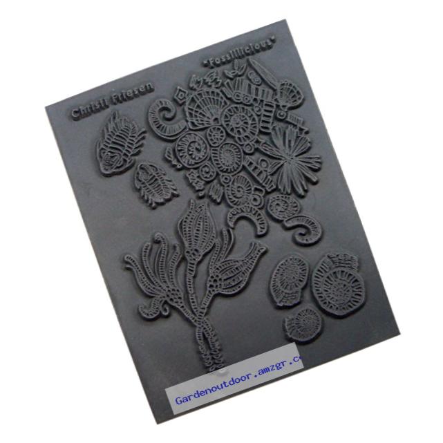 Great Create Christi Friesen Texture Stamp, 5.5-Inch by 4.5-Inch, Fossillicious, 1-Pack