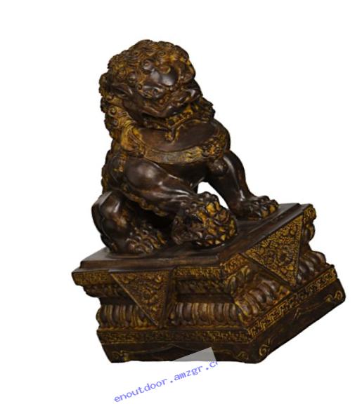 Design Toscano Chinese Guardian Male Lion Foo Dog Statue
