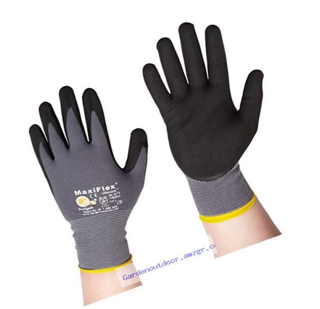 ATG 34-874/XL MaxiFlex Ultimate - Nylon, Micro-Foam Nitrile Grip Gloves - Black/Gray - X-Large - 12 Pair Per Pack