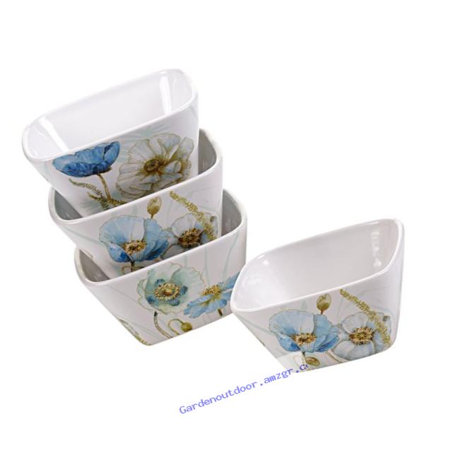 Certified International The Greenhouse Poppies Ice Cream Bowls (Set of 4), 5.5