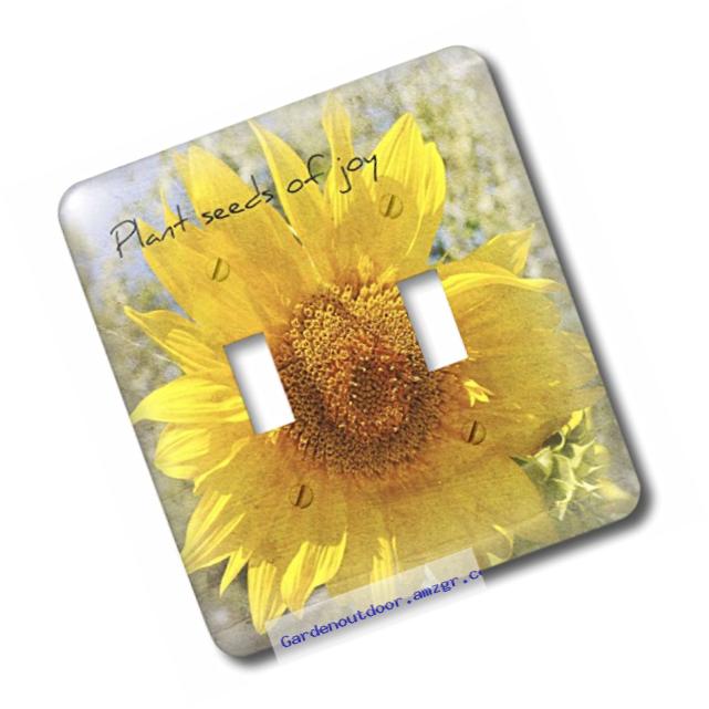 3dRose lsp_50577_2 Yellow Sunflower Plant Seeds of Joy Inspirational Floral Double Toggle Switch