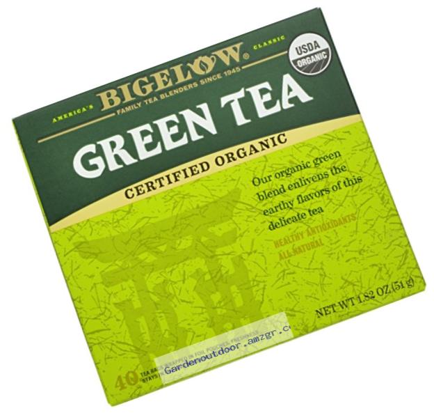 Bigelow Organic Green Tea, 40-Count Boxes (Pack of 6)