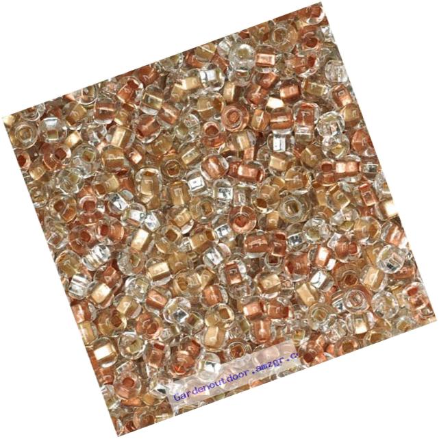 Jablonex Czech Seed Beads Mix, 1-Ounce, Size 6/0, Metallic Gold, Silver and Copper